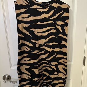 ASOS Design Black and Tan Animal Print Sleeveless Dress